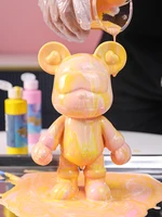 diy painting bear manual fluid painting creative white mold made doll figurine toys home room decoration doll figurine gift