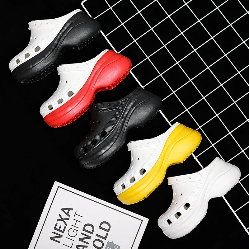 Fashion Increase Sandal Clogs Women Slippers Soft Bottom Beach Sandals Women Breathable Ankle-Wrap EVA Shoes For Female 35-40