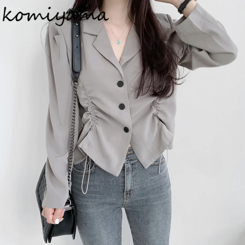 Верхняя одежда на шнурке однобортная куртка Chaquetas Mujer 2025 Casaco с длинным рукавом