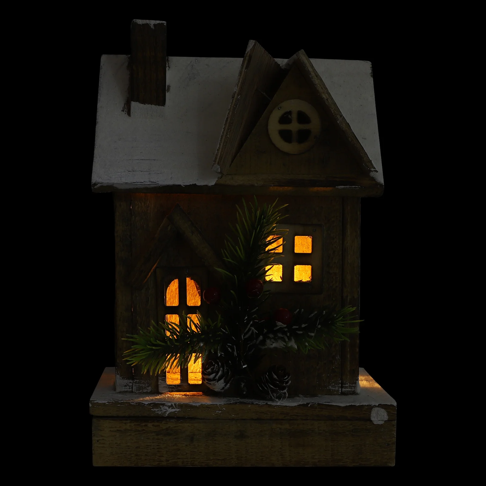 

Snow House Decoration Small Adornment Christmas Xmas Ornament Wooden Reusable Mini Landscape Decorative Items