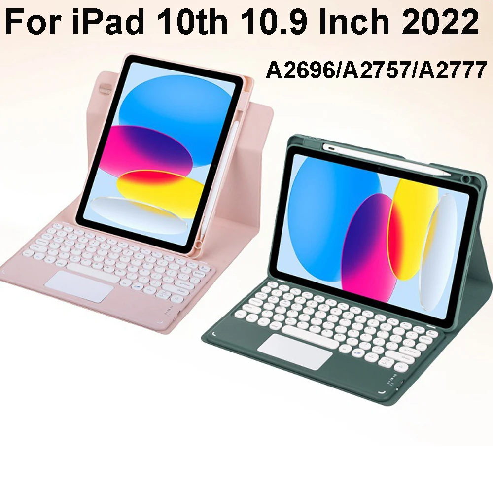 HUAIBX Модная подсветка клавиатуры iPad 10-го поколения с вращением 2022360 °