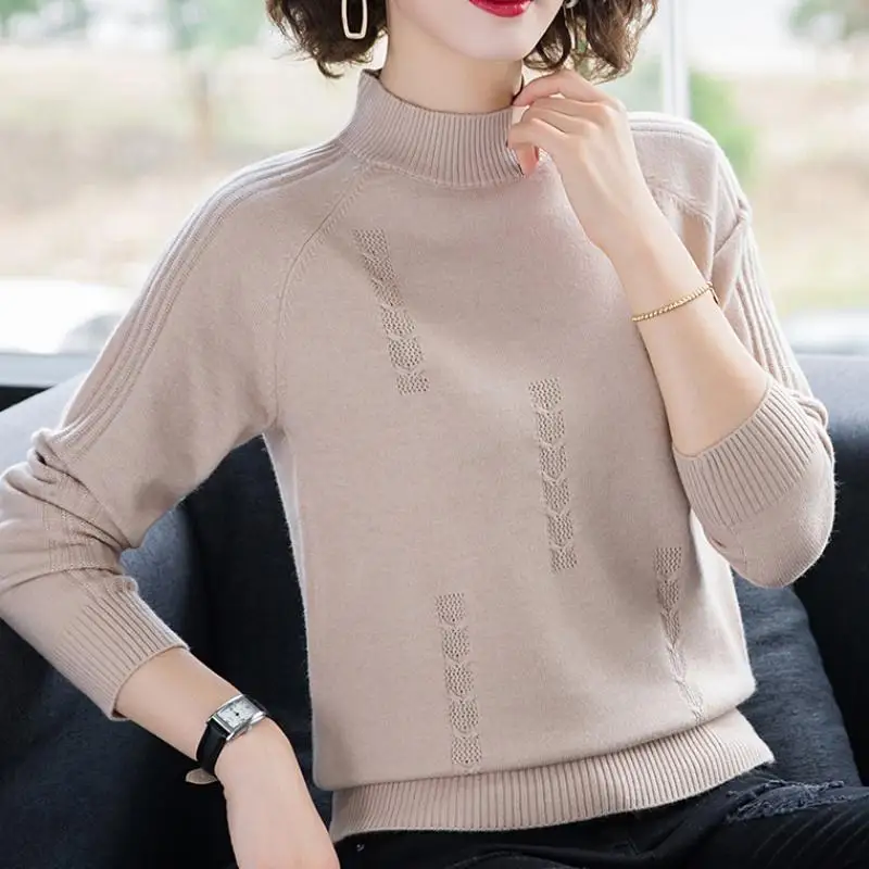 

Turtleneck Sweater Autumn Winter Knitted Pullovers Women Sweaters Casual Loose Long Sleeve Solid Color Female Jumper Tops
