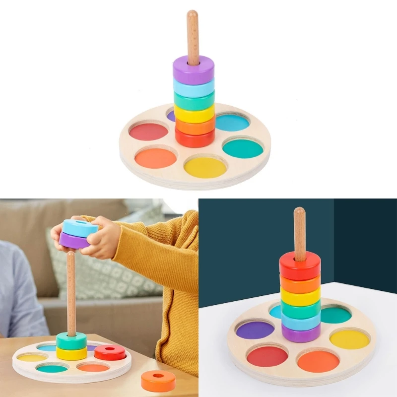 

Деревянная игрушка для укладки, игра для сортировки цветов, развивающий строительный блок, развивающая игрушка для развития мозга, игрушка для детей, подарок на день рождения
