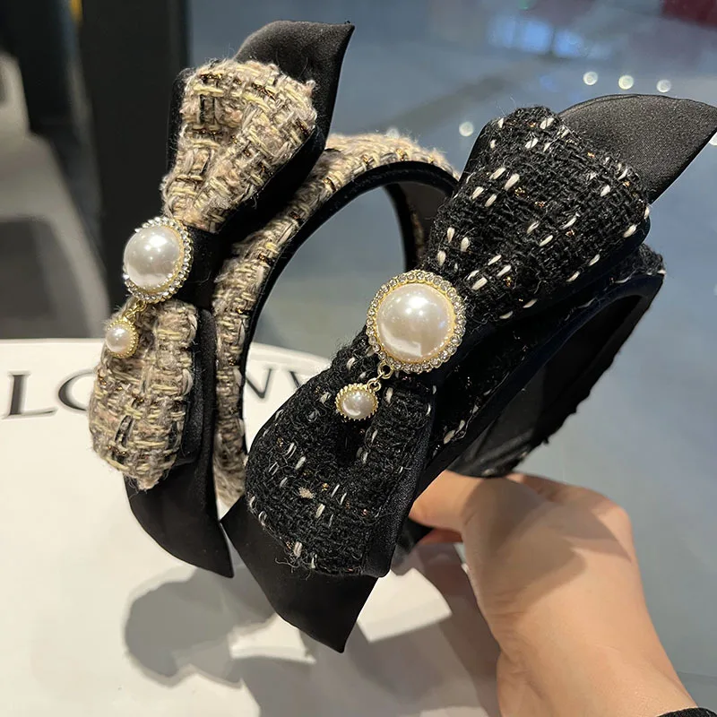 

Satin Pearl Hairband Woman Goes Out To Wash Her Face Female Hairpin Autumn And Winter Headband