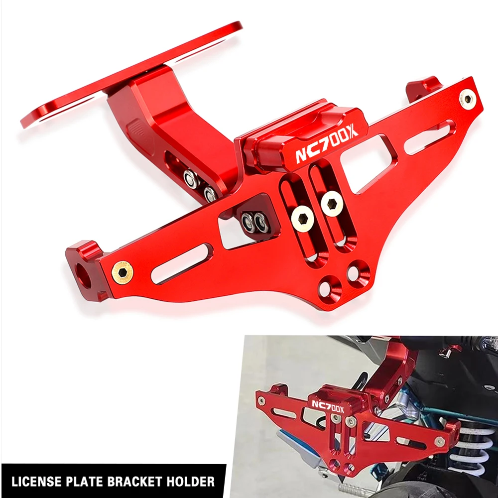 

NC700 X Motorcycle Universal Frame Holder Bracket For HONDA NC700X NC 700X Adjustable Angle License Number Plate LED Light CNC