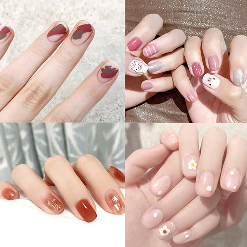 

24Pcs Detachable Fake Nails Artificial Tips Set Full Cover for Short Decoration Press On Fake Nails Art False Tips With Glue