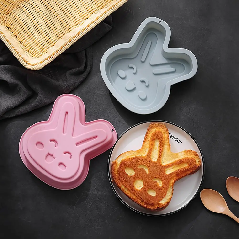 

Easter Bunny Cake Mold Bread Cookie Cake Silicone Baking Pan Kitchen Accessories Fondant Moulds Breakfast Pastry DIY Tools