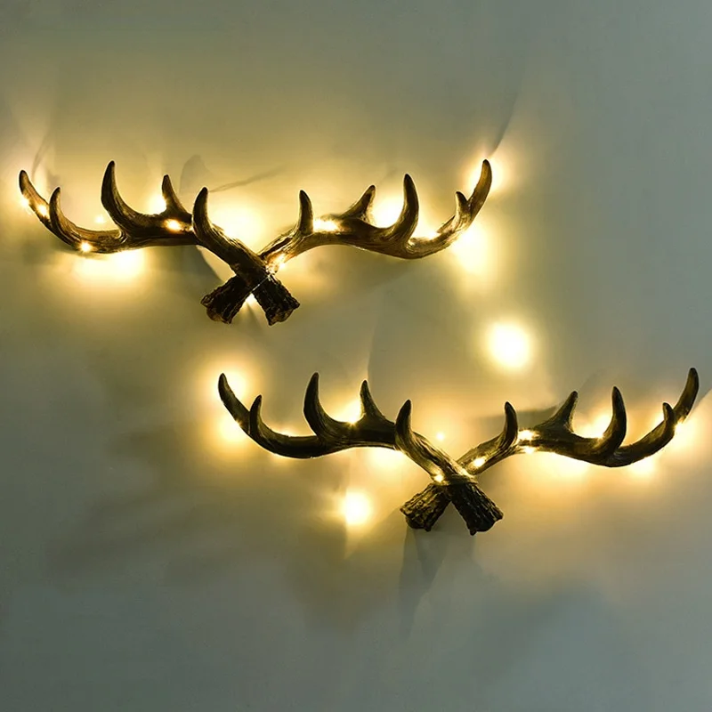 

Креативное настенное украшение в американском ретро стиле, Рогатый крючок, настенная вешалка для пальто, настенное украшение