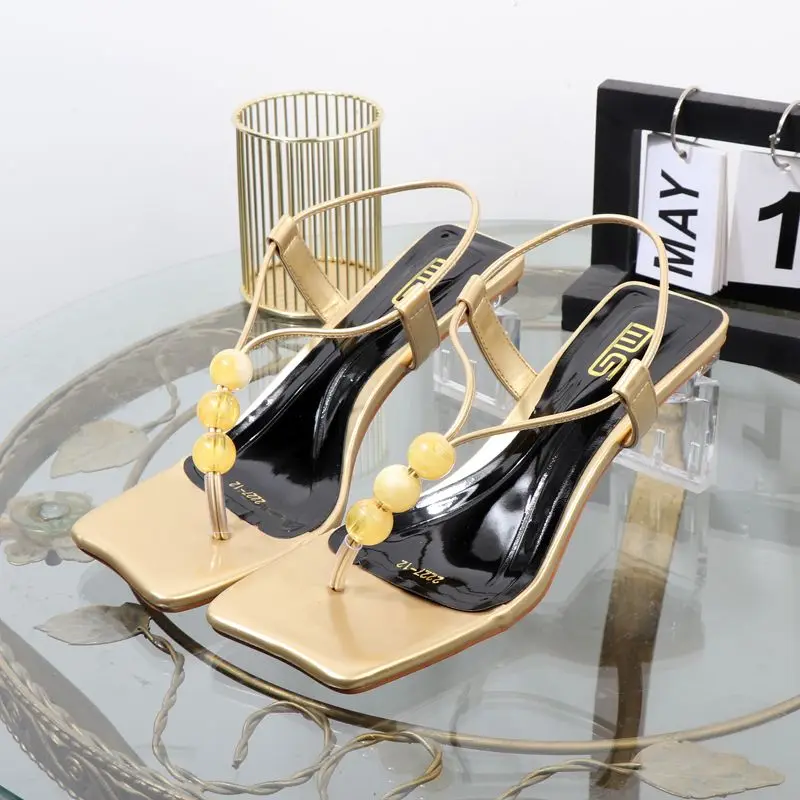 

Designer Sandals Women Clip-toed Square Toe Transparent Heel High Heels Women Shoes High-heeled Fashion Banquet Sandals 2023 New
