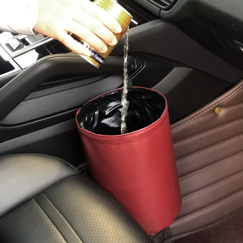 

Storage Busket Interior Rubbish Container for Waste Organizer Holder Waterproof Garbage Can Trash Bin Folding Car Organizer