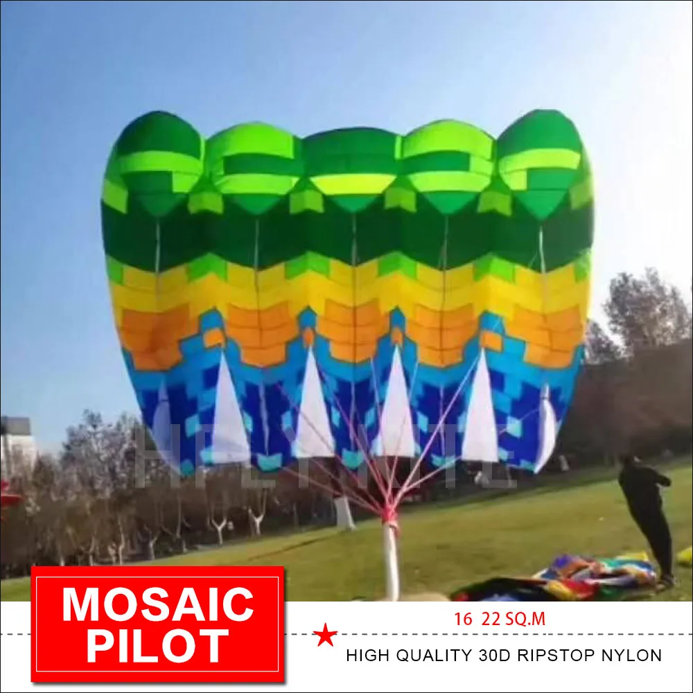 Фото HFLY Новое поступление мозаичный пилот 16 22 кв. м тягач воздушный змей мягкий надувной №3