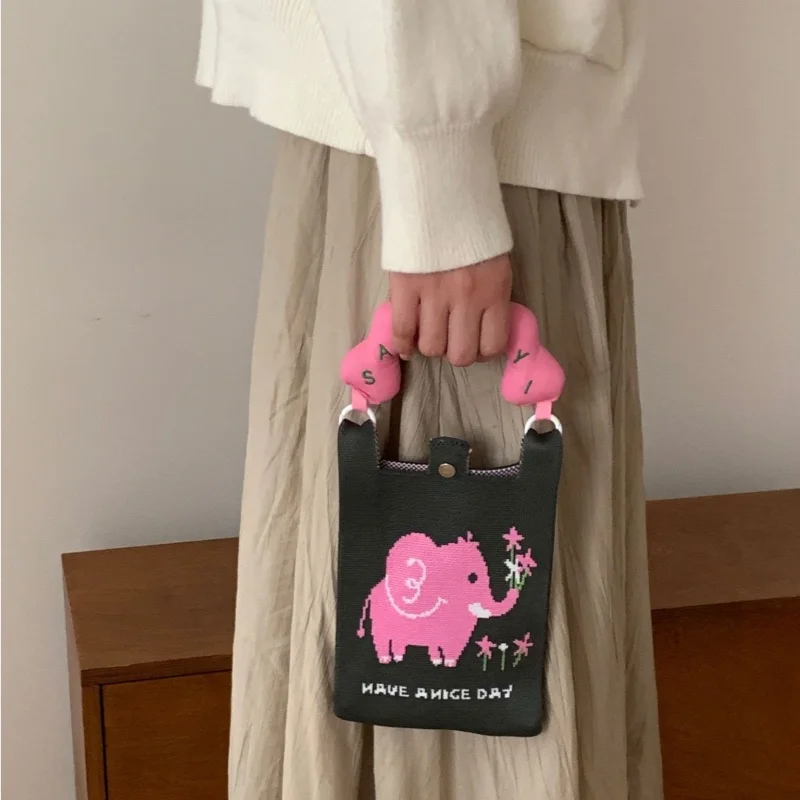 Кошелек для монет маленькой девочки милая вязаная сумка с ручной вышивкой из