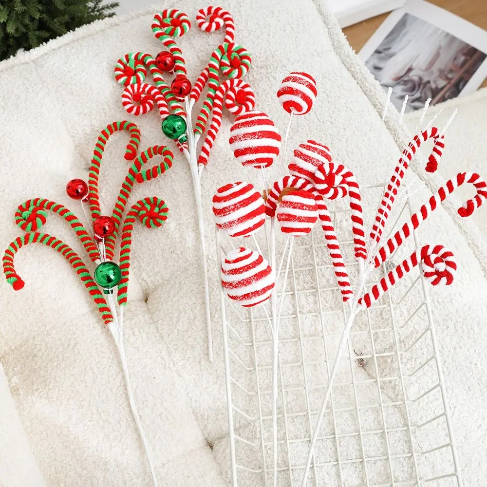 Праздничные рождественские плюшевые конфеты тростник реалистичные