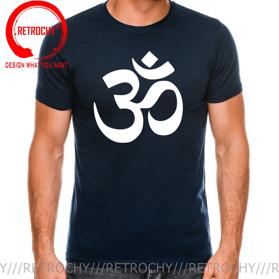 Футболка мужская с символом расслабления Ом Аум смешная хлопковая рубашка