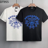 dsquared2 cotton round neck short sleeve shirt letter print casual mens clothing tops dt955