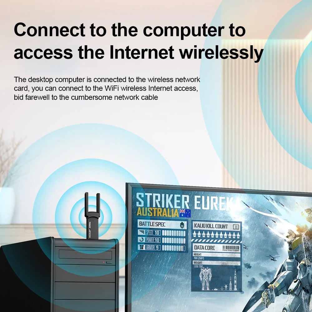 Беспроводной Wi-Fi адаптер EDUP 2 4G USB сетевая карта 1200M AP с антенной USB3.0 Ethernet для ПК |