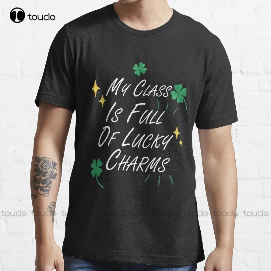 

My Class Is Full Of Lucky Charm, Funny Quote T-Shirt Mens Dress Shirts Fashion Creative Leisure Funny Harajuku T-Shirt Xs-5Xl