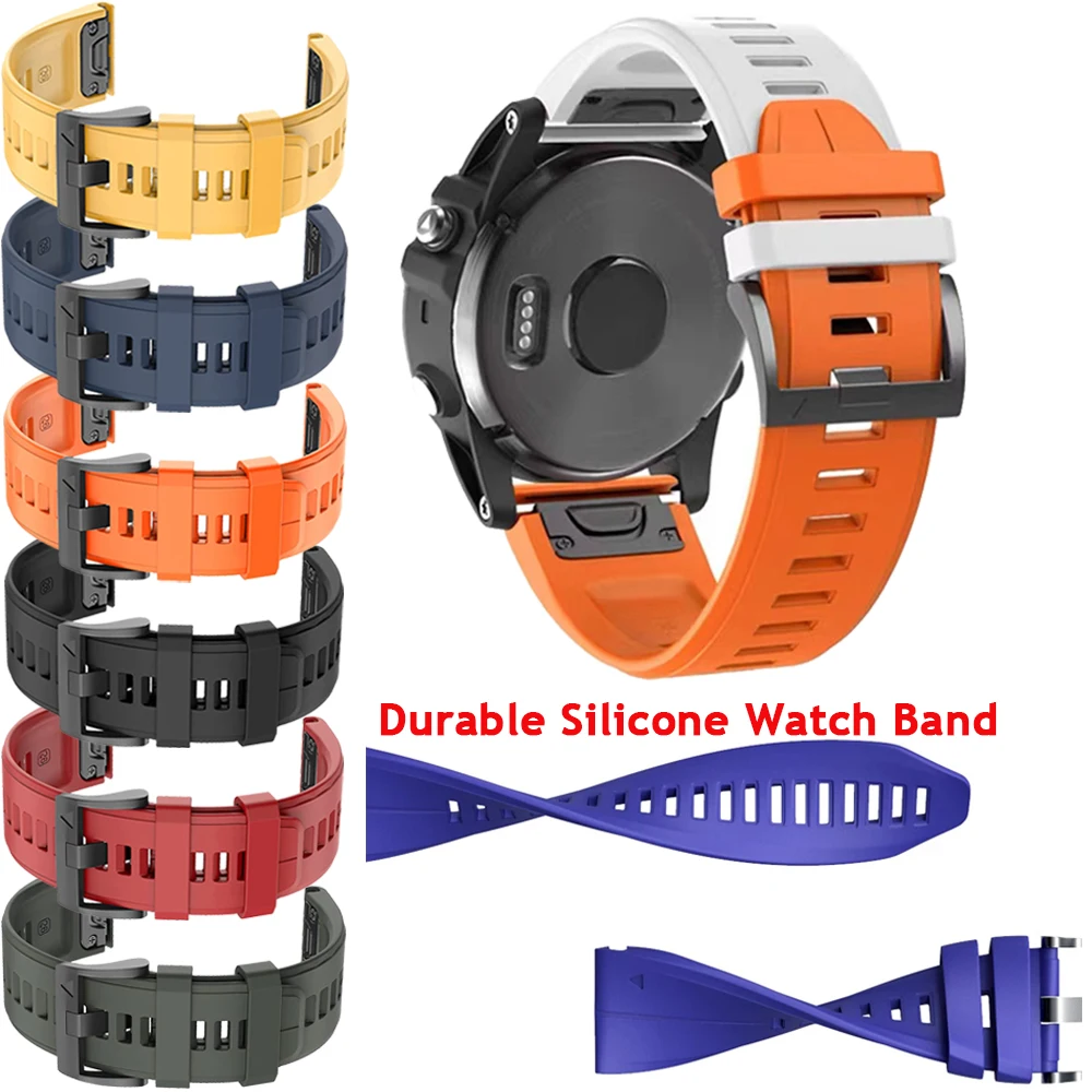 

Силиконовый сменный ремешок для смарт-часов, браслет 26 мм для Garmin Fenix1 2 3 HR 5X Plus 6X Pro Tactical x 7 Pro Delta Bravo Enduro