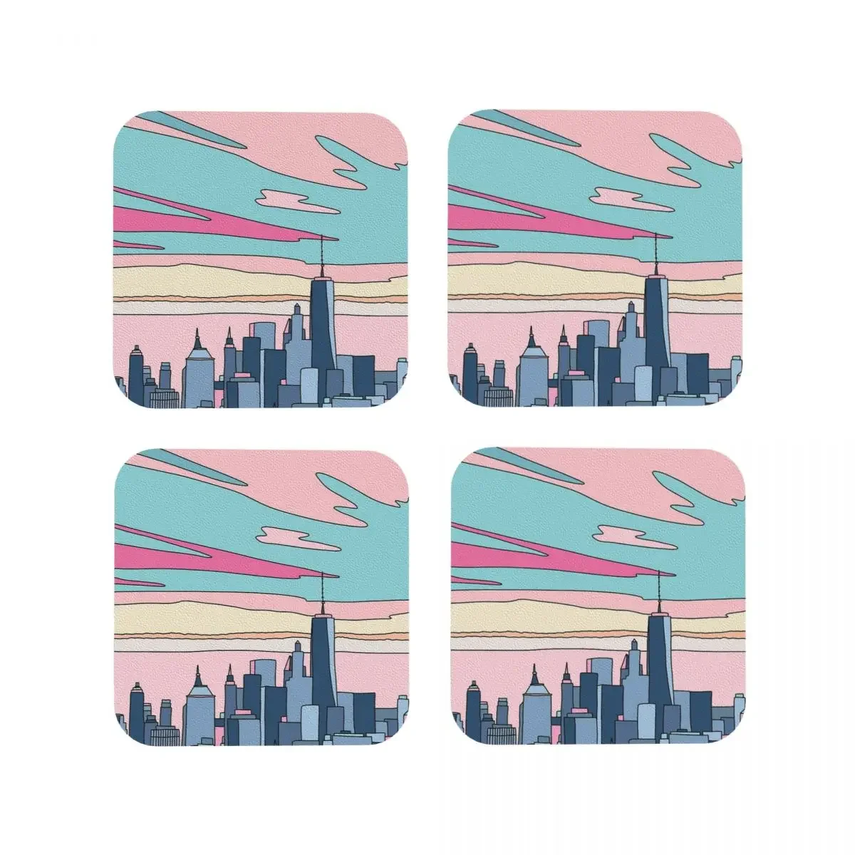 Подставки City Sunset от Elebea кофейные коврики набор из 4 подставок кружка столовые