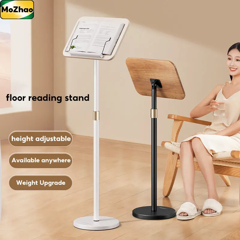 MoZhao Floor Reading Stand  Lifting Telescopic Bookshelf Sheet Music Stand Picture Book Clip Fixed Book Stand Book Reading Stand