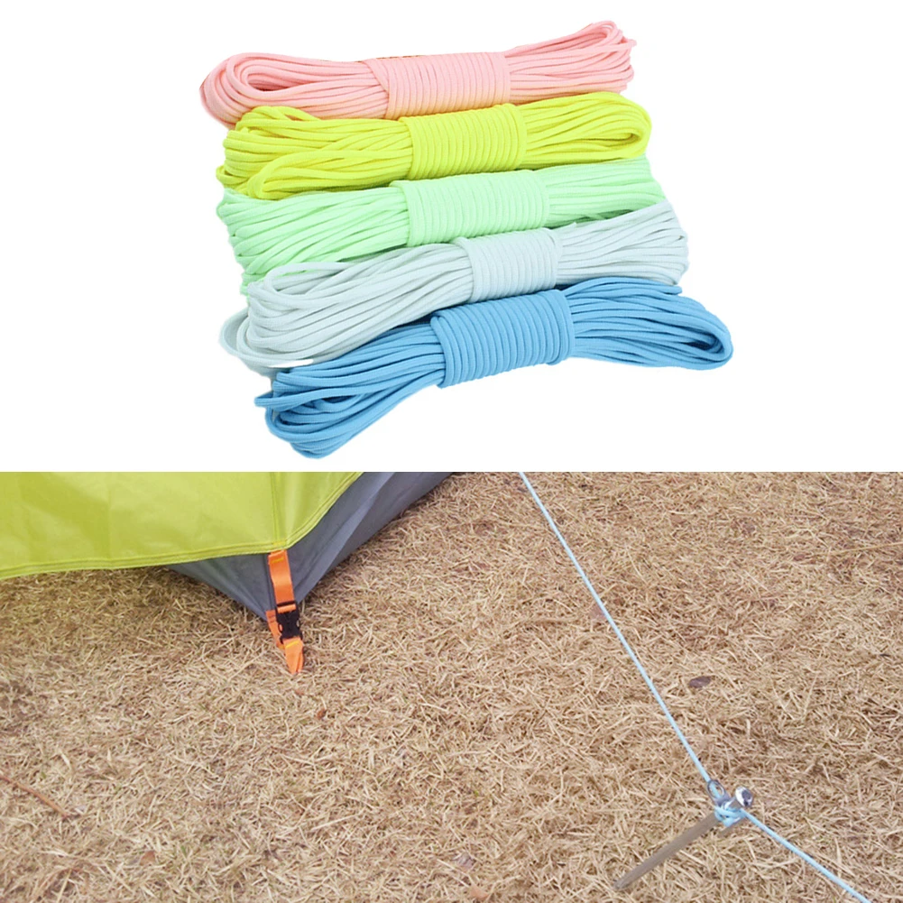 1 шт. веревка для палатки 9-ядерная светящаяся ветровая кемпинга 20 м x 4 мм