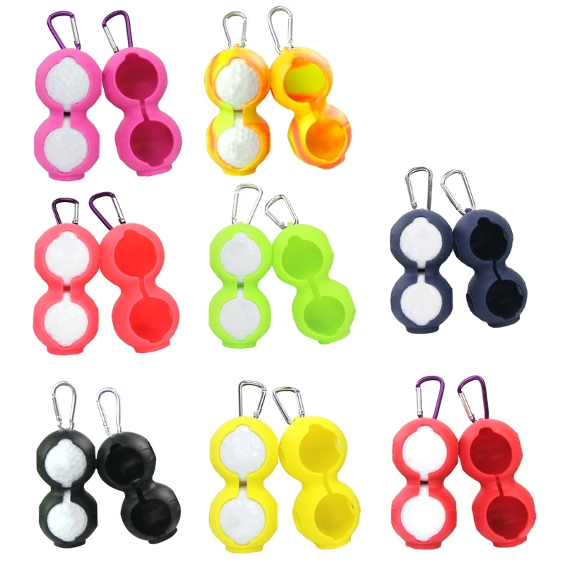 

Carabiner Golf Balls Protect for CASE Holder Double Cover Silicone Sleeve Golf Ball Cover Golf Fitness Sport Accessoires