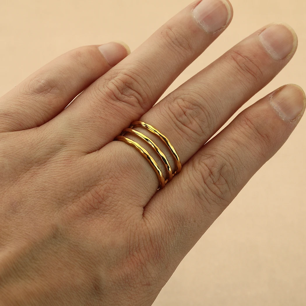 Украшения CHENGXUN из нержавеющей стали простое кольцо со стальным покрытием тонкие