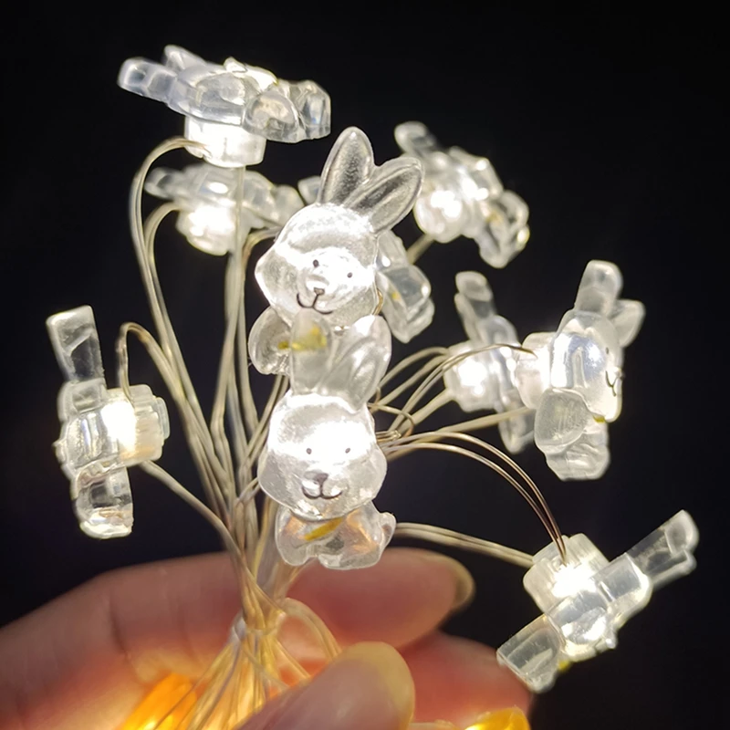 

Easter LED Bunny String Lights Easter Decoration For Home Carrot Rabbit Fairy Light Supplies Happy Easter Gifts Party Favor