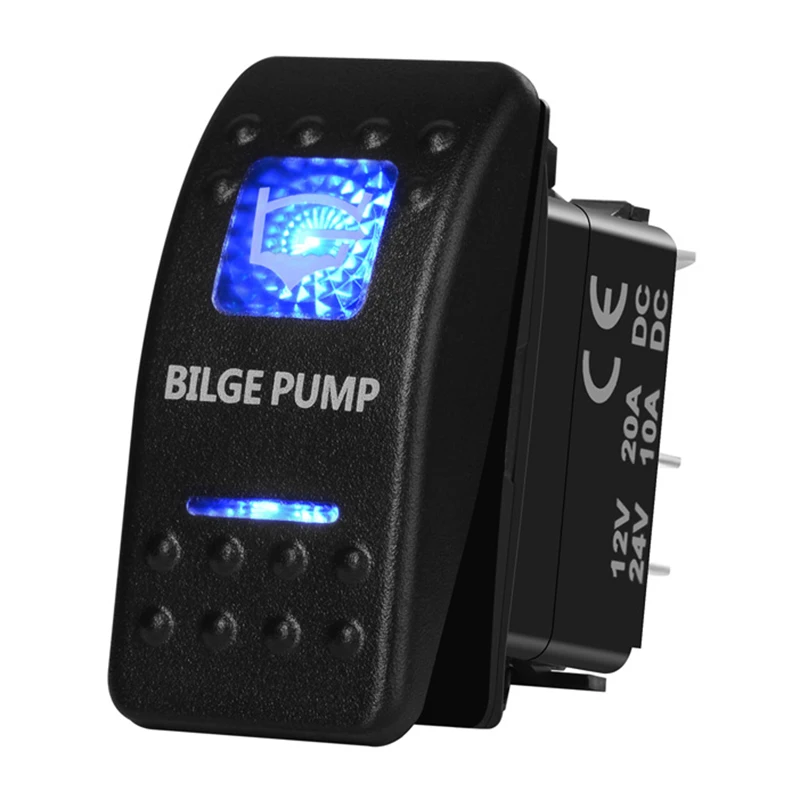 

12 В/24 В синий светодиодный откидной насос клавишный переключатель SPST 5P ВКЛ./ВЫКЛ. Для автомобиля морской лодки IP66 NARVA Carling ARB автозапчасти