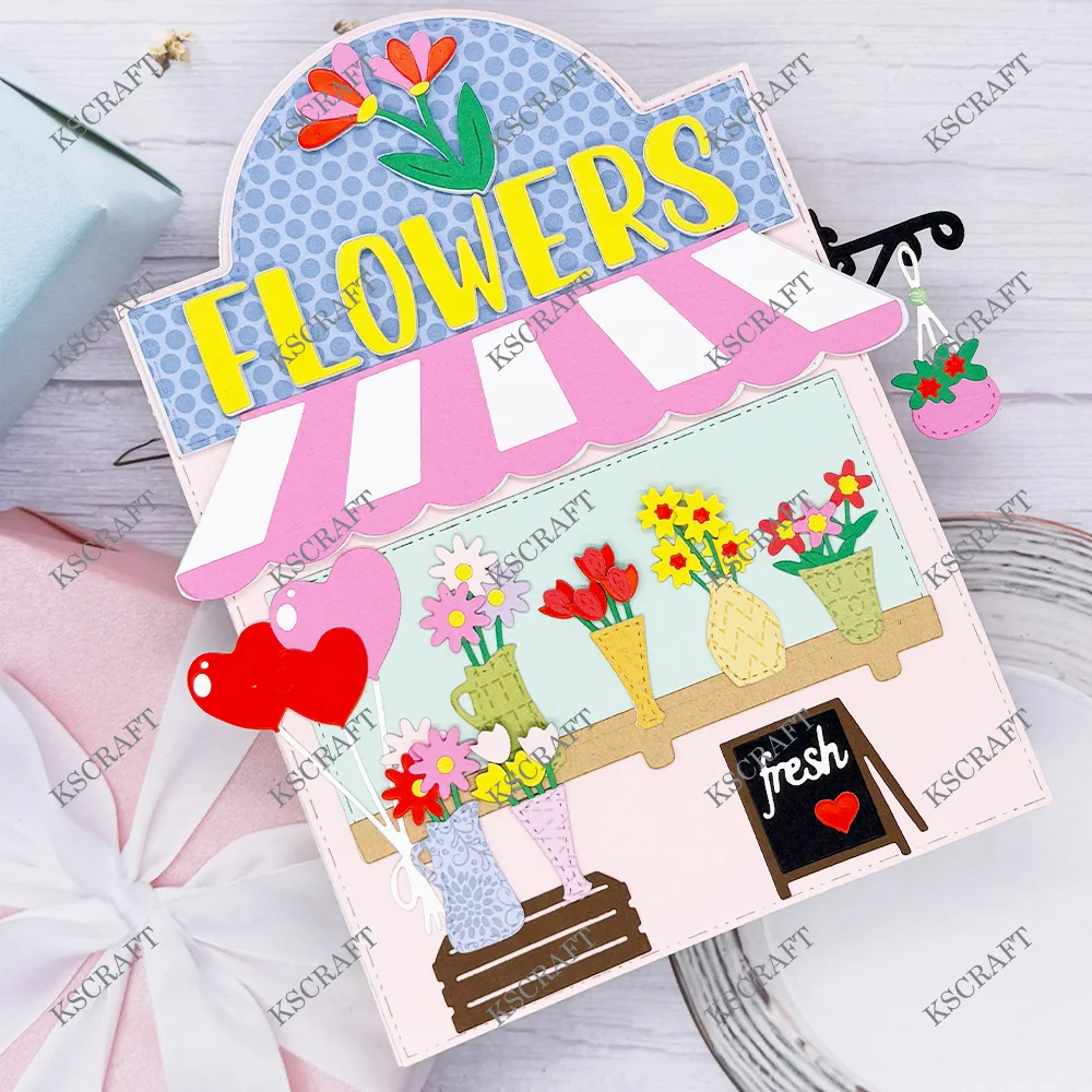 KSCRAFT цветочный салон добавляются вырубные штампы трафареты для DIY Скрапбукинг