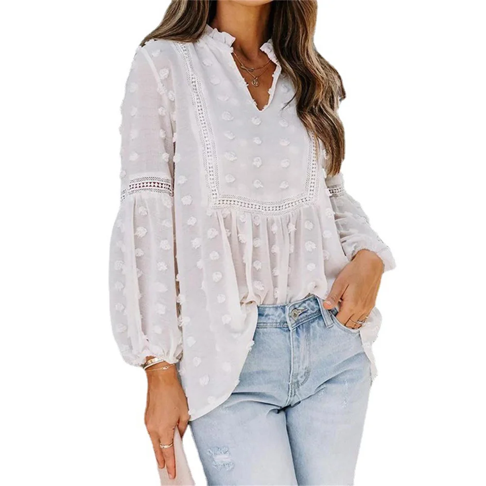 

Elegant Women's summer blouses chiffon woman tops women shirt blouse blusas blusa feminina long sleeve top female mujer