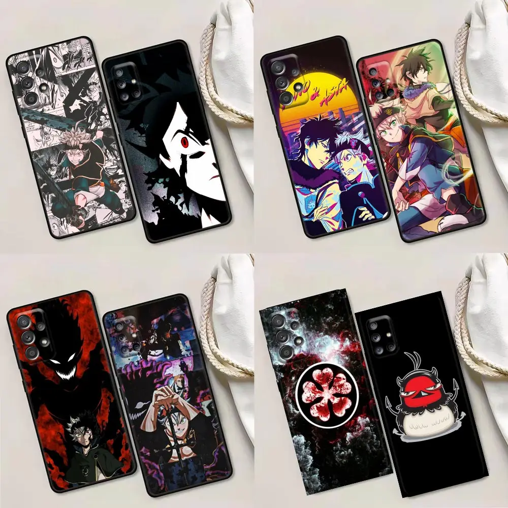 

Phone Case for Samsung A01 A02 A03s A11 A12 A21s A32 A41 A72 A52s 5G A91 A91s Soft Case Hot Manga Anime Black Clover