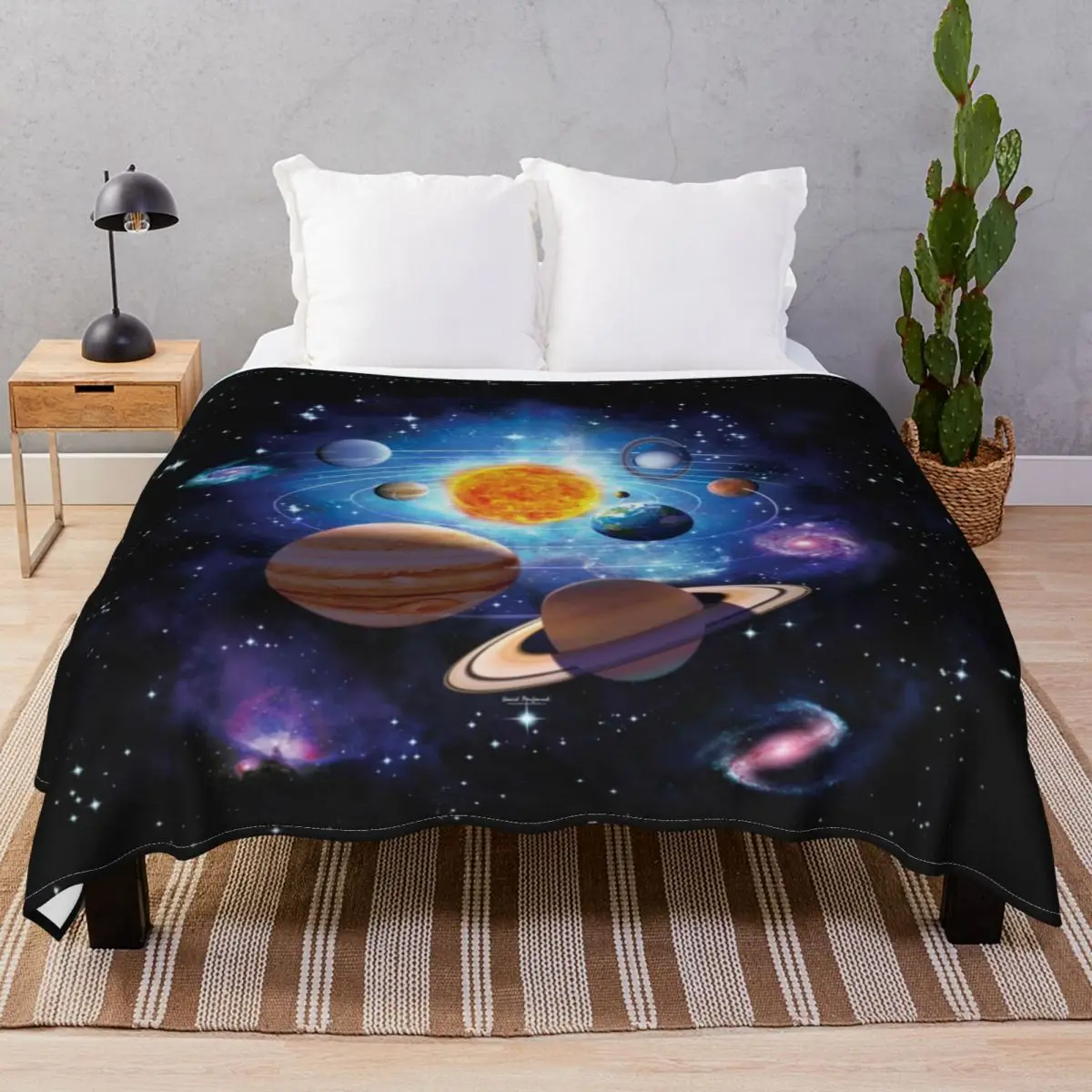 Solar System Blanket Flannel Summer Multifunction Throw Blankets for Bedding Home Couch Travel Office