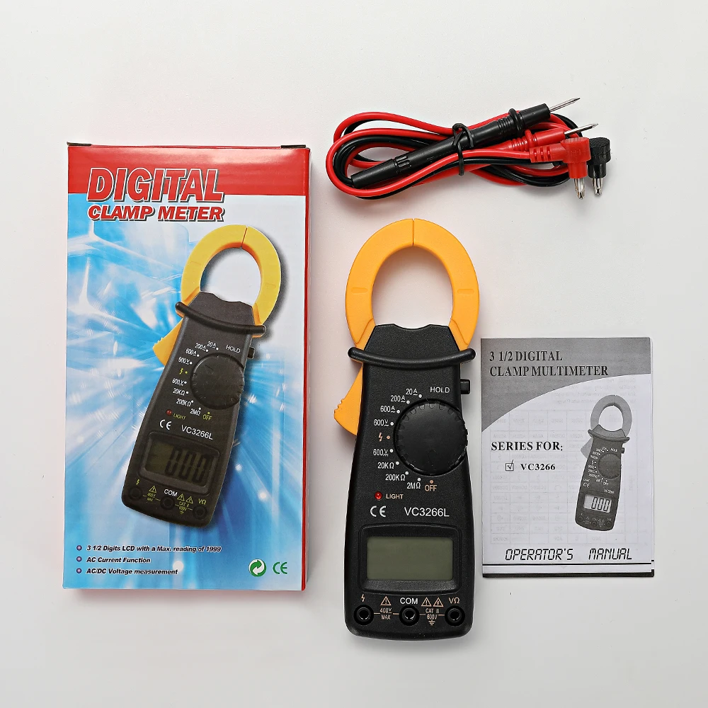 NEW Clip-on Ammeter Dt3266l Clamp Multimeter Digital Clamp Meter with Buzzer FireWire Resistance 3266f