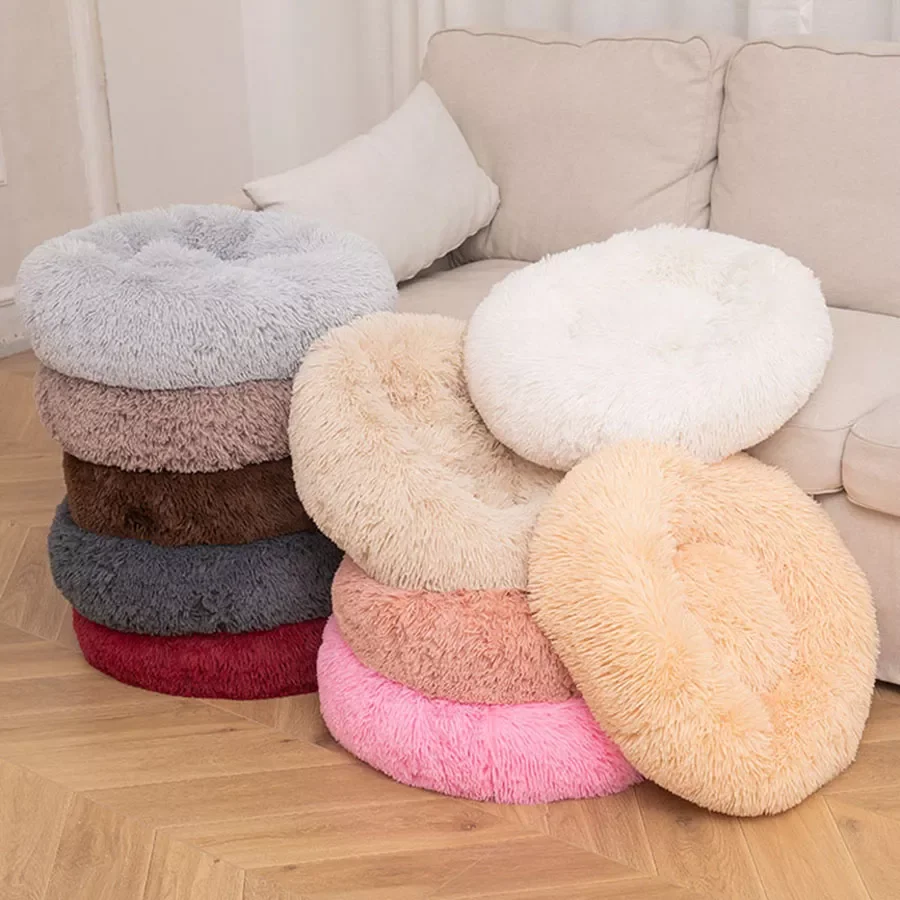 

JMT VIP Link Round Washable Dog Bed Super Soft Cat Sofa Dog Basket Long Plush Pet Bed Winter Warm Bed For Puppy Kitten Pet Suppl