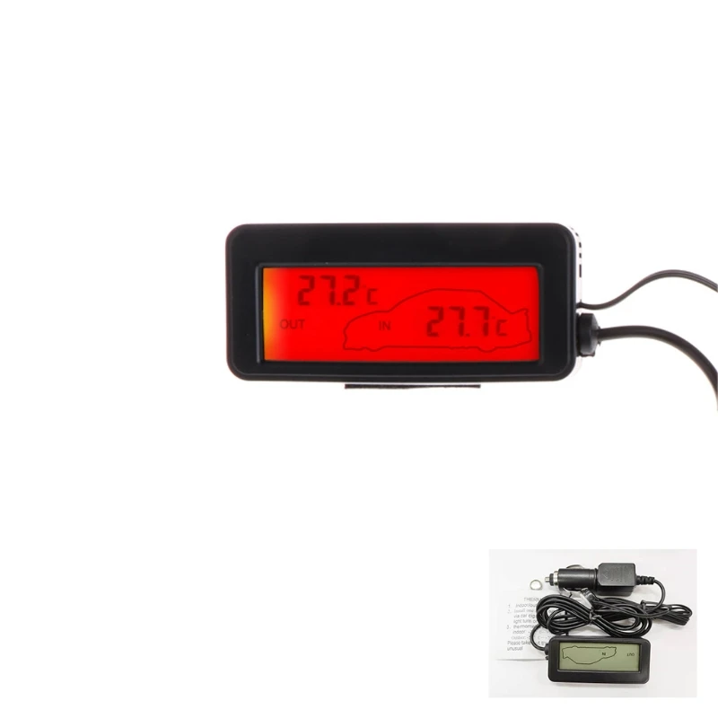 

Automobile Digital LCD Thermometer Durable for Car Houses Offices Workshops with 1.5m Cable Enhances Your Car Interior