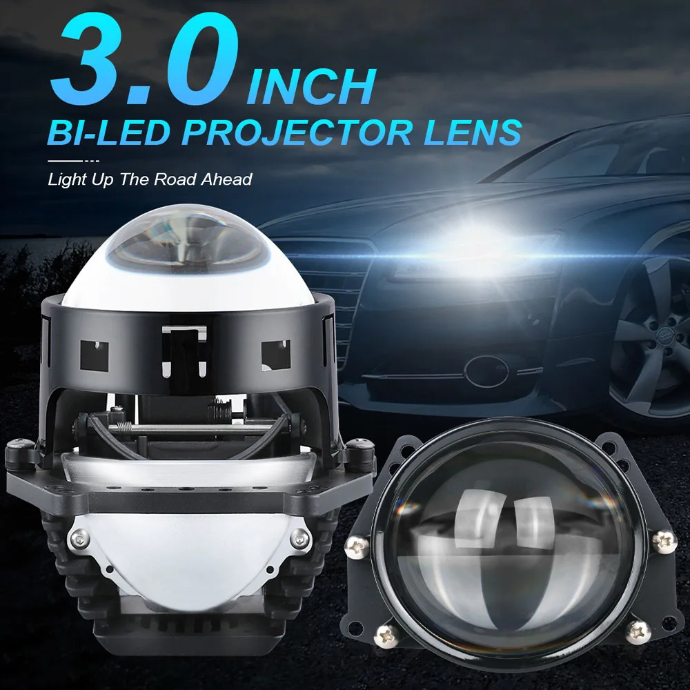 3 Inch Bi LED Projector Lenses For Headlight Hella 3R G5 6500K Auto Lamp 30000LM Car Lights Retrofit Kits Hyperboloid Lens