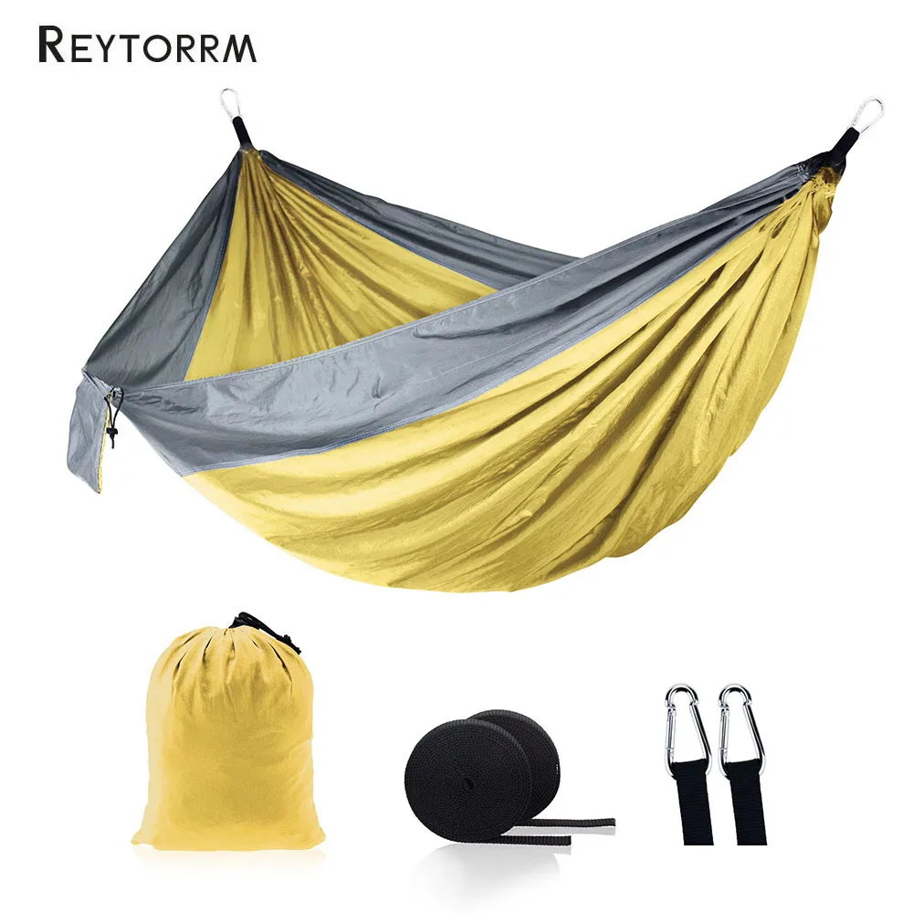 

Double Camping Hammock Portable Hammock Ultralight Nylon Parachute Hammocks with 2 Hanging Straps for Travel Backpacking Hiking
