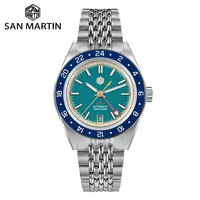 San Martin Original Design Fashion GMT 39.5mm Men Sports Watch Japan NH34 Automatic Mechanical Waterproof 100m SN0116 Reloj 1