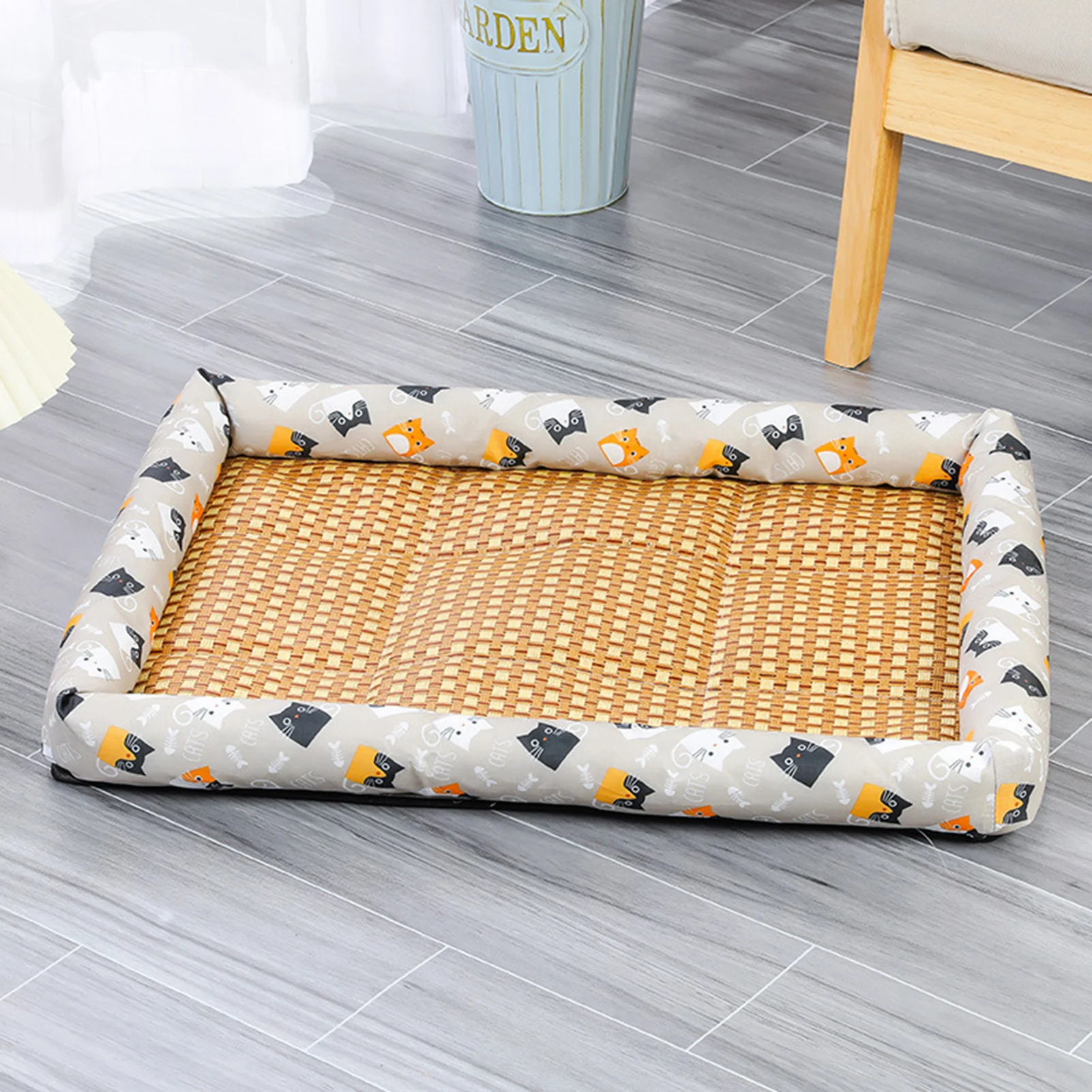 

Bamboo Dog Cooling Mat Summer Sleeping Mat Cool Pad Self Cooling Bed For Small Medium Pets Puppy Kitten Random Colors
