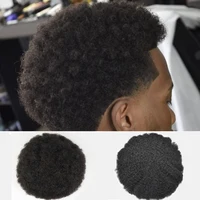 Transparent Full Lace Afro Toupee for Black Men Afro Kinky Curly Mens Toupee Human Hair African American Afro Wavy Men Hair Afro