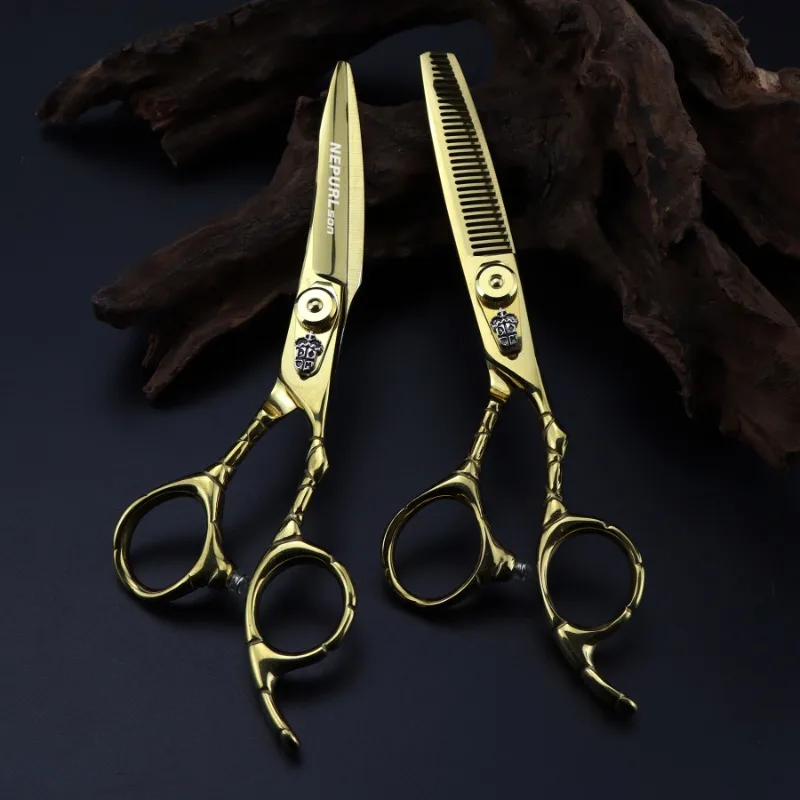 

Профессиональные Японские Стальные 6-дюймовые ножницы для стрижки волос 440c с бычьей головкой филировочные Парикмахерские ножницы