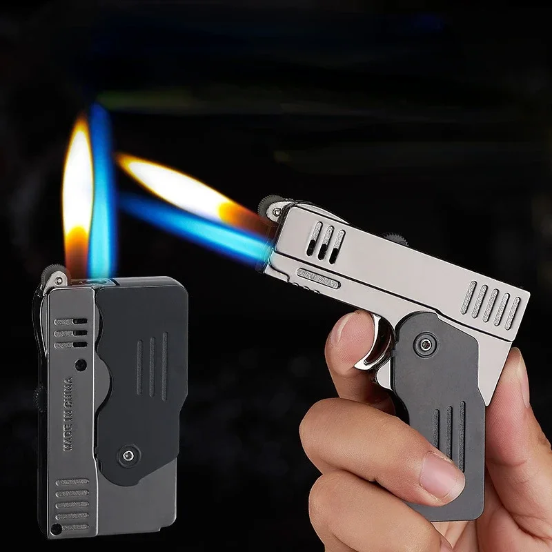 Новинка креативная Складная деформируемая Бутановая газовая зажигалка двойной