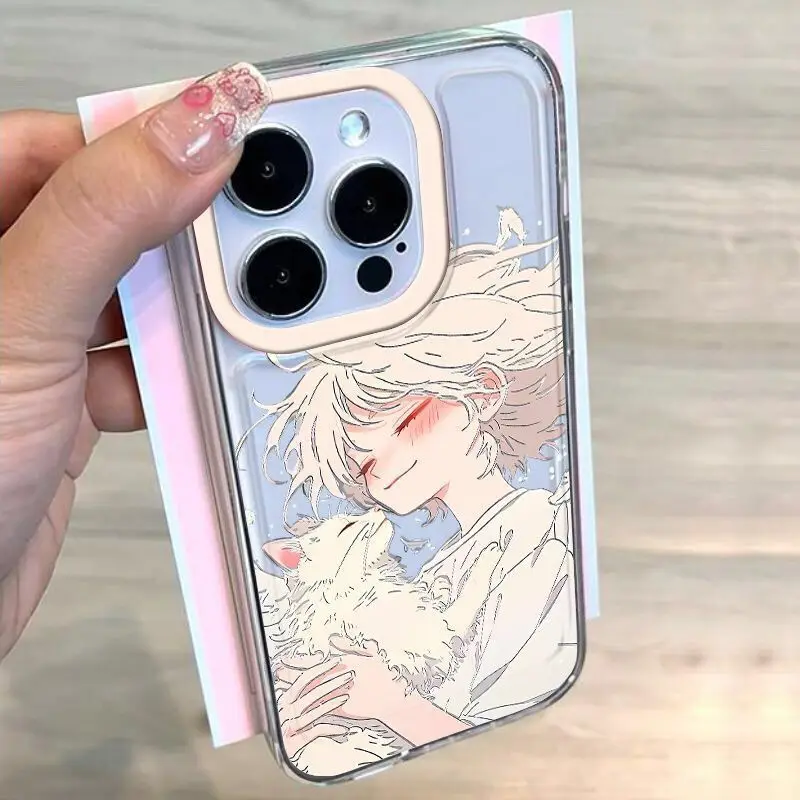 SEIRASSIM милый мультфильм мальчик девочка Кот Чехол для Телефона iphone 15 pro max 14 plus 13 11 12