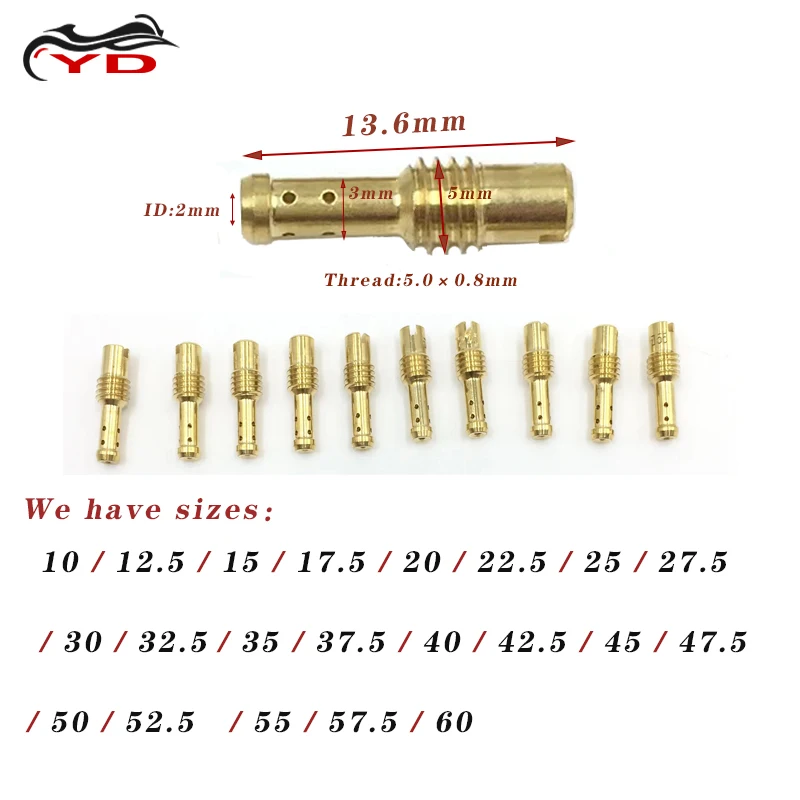 Мотоциклетный карбюратор Pilot Jet с 8 отверстиями для MIKUNI VMTMTMX VM22210 AX100 EN GN TZR TM TMS Размер 10- 60