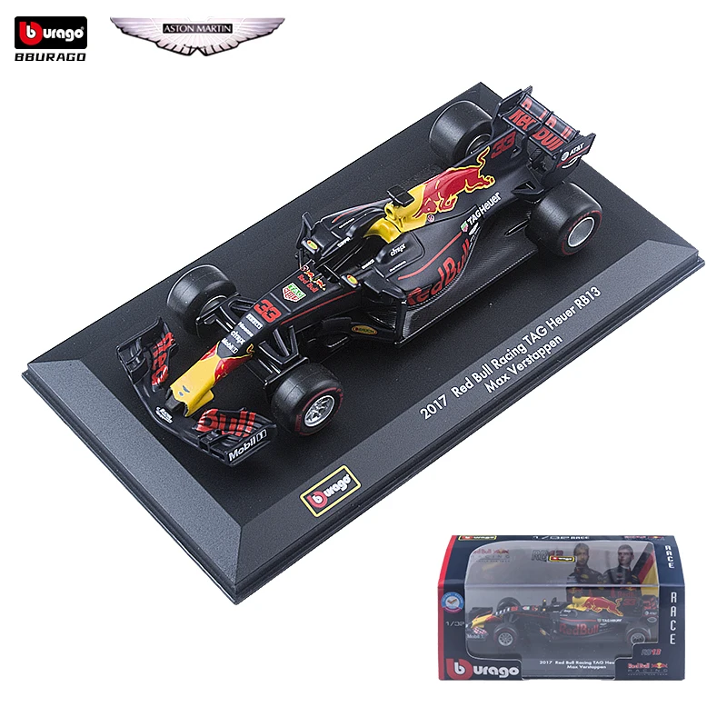 

Модель автомобиля Bburago 1:32 2017 Red Bull RB13 #33 Max Verstappen, литый под давлением, модель автомобиля F1, гоночная команда, формула, игрушки, детская коллекц...