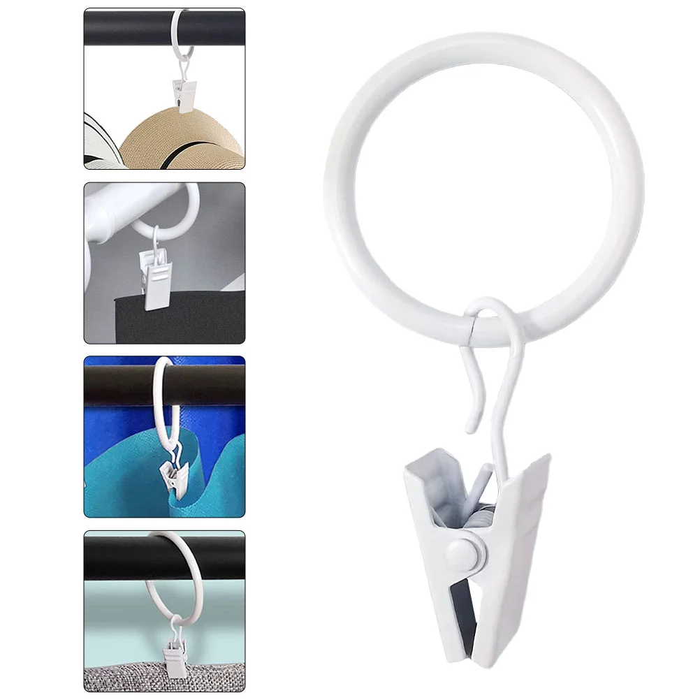 

Curtain Clips Shower Hook Clip Rings Drapery Hooks Rod Ring Hanger Metal Glide Window Hanging Iron Bathtublights Party String
