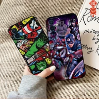 marvel the avengers phone case for funda iphone 13 12 11 pro max mini x xr xs max se 2020 6 6s 7 8 plus silicone cover back