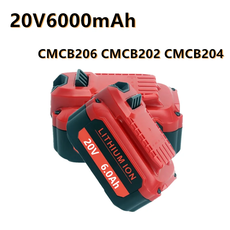 

20V 6000mAh Electric Drill Lithium Battery Batteries for Craftsman CMCB206 CMCB202 CMCB204 (Only for V20 Series)