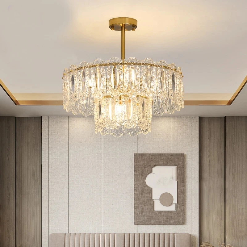 

Room Decor Led Art Chandelier Pendant Lamp Light French Luxury Retro Crystal Ceiling Living Restaurant Furniture Decorative